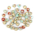 AD Beads Natural Gemstone 8mm Round Loose Beads Big Hole 2.5mm Sized 40pcs (Blue Imperial Jasper) - color: Blue Imperial Jasper