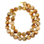 Natural Stone Beads 10mm Gold Tiger Eye Beads Gemstone Round Loose Beads Crystal Energy Stone Healing Power for Jewelry Making DIY,1 Strand 15" - color: Gold Tiger Eye, size: 10MM