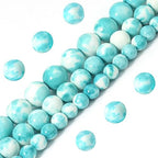 35pcs 10mm Natural Blue Rain Flower Gemstone Beads Energy Healing Crystal Round Loose Stone Beads for Jewelry Making, DIY Bracelets Necklaces - color: Blue Rain Flower, size: 10mm