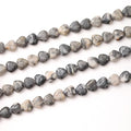 10mm Natural Map Stone Beads Heart Shape DIY Loose Gemstone Energy Healing Crystal Charms for Jewelry Making Handmade - color: Map Stone
