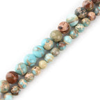 6mm Turquoise Blue Sea Sediment Imperial Jasper Round Gemstone Natural Stone Loose Beads for Jewelry Making Design Crafts 58Pcs 15 Inch - color: Turquoise Blue, size: 6mm