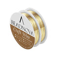 BEADNOVA Bare Copper Wire Tarnish Resistant Jewelry Making Wire (Gold Plated, 22 Gauge) - size: 0.6mm