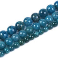 Natural Apatite 6mm Gemstone Round Loose Beads Strand for DIY Bracelet Necklace Jewelry Making Bead - color: Apatite, size: 6mm