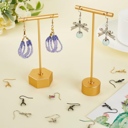 SUNNYCLUE 1 Box 40Pcs Earring Hooks Stainless Steel Ear Wires Fish Hooks Pinch Bails Earrings Hooks Bulk Hypoallergenic Earring Findings Black Rainbow Golden Earring Components for Jewelry Making - style: Earring Hook 1