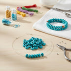 Turquoise Large Hole Beads for Jewelry Making-100pcs 14mm European Rondelle Spacer Beads,Big Hole Craft for Bracelets - color: Turquoise