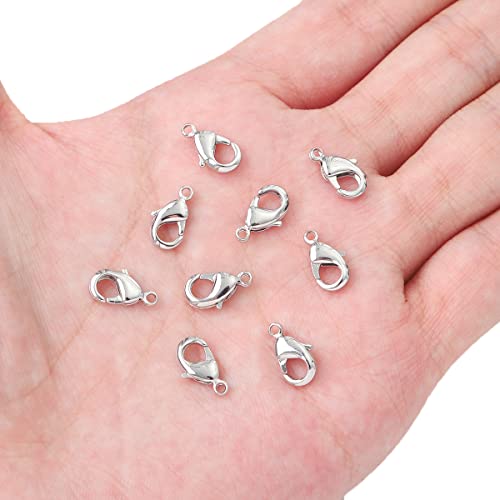 BEADIA Platinum Plated Lobster Clasps Non Tarnish 12mm 20pcs for Jewelry Making Findings - color: Lobster Clasps Platinum, size: 12mm
