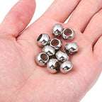 BEADIA Stainless Steel Spacer Beads 12x8mm Round Loose Charm Caps Beads for DIY Jewelry Making 10pcs with 6.5mm Hole - color: 12x8mm 6.5mm
