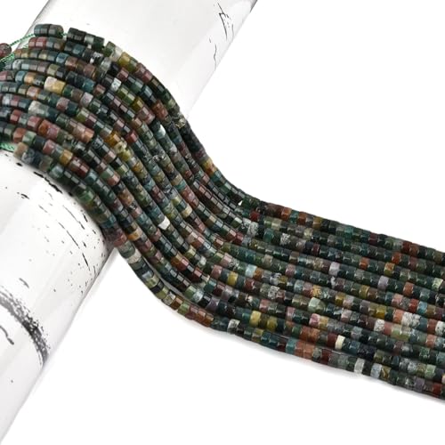 300pcs Natural Indian Agate Heishi Spacer Beads 2x4mm Genuine Real Disc Stone Beading DIY Charm Smooth Loose Gemstone Beads for Jewelry Making Bracelets Necklaces Earrings Crafts - color: Indian Agate