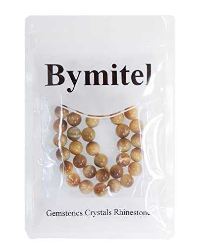 Bymitel 36 pcs Round Loose Stone Beads Gemstone Spacers for Charm DIY Jewelry Making 15.5" per Strand 10mm (Golden Tiger's Eye, 10mm) - color: Golden Tiger's Eye, size: 10mm