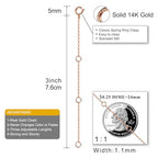 14K Solid Gold Necklace Extender Real Bracelet Extender 2 3 4 Inch Durable Adjustable Chain Gold Anklets Extension for Women 2" 3" 4" (14K Rose Gold-3 IN) - color: 14K Rose Gold-3 IN