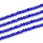 500pcs Czech Faceted Rondelle Crystal Glass Loose Beads 4mm Small Tiny Spacer Bulk Cobalt Blue for DIY Craft Jewelry Making CCR425 - color: Cobalt Blue, size: 4mm (0.16") - 500pcs