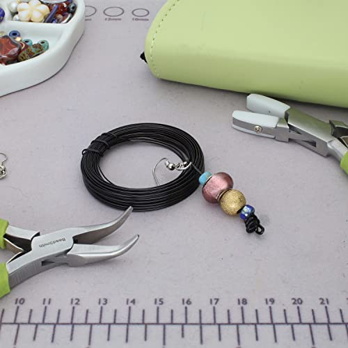 The Beadsmith Half-Round Craft Wire – Soft Temper Jewelry Wire, Black Color, 18 Gauge, 7 Yards - color: Black, size: 18 Gauge