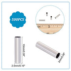 PH PandaHall 500pcs 10mm Stainless Steel Tube Beads Straight Spacer Beads Smooth Tube Loose Beads Connector Findings for Bracelets Necklaces Crafts Jewelry Making, 2mm Hole - size: 10mm long