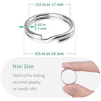 Pawfly 100 Pack 4/5 Inch Mini Split Jump Ring with Double Loops Small Metal Rings Connectors for Jewelry Necklaces Bracelets Earrings Crafts Ornaments and DIY Arts - size: 4/5 Inch,100 PCS