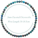 MASSIVE BEADS Natural Genuine Gemstone Beads Healing Crystal Chakra Reiki Jewelry Faceted Round Beads Bracelets 3mm - color: Chrysocolla