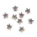 Fashewelry 50Pcs Antique Silver Starfish Beads Ocean Animal Spacer Tibetan Metal Sea Life Charm Beads 10x11mm for Jewelry Making Supplies Crafts DIY - color: Antique Silver Starfish-1