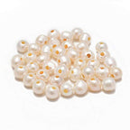 AD Beads Natural Gemstone 8mm Round Loose Beads Big Hole 2.5mm Sized 40pcs (White Pearl) - color: White Pearl