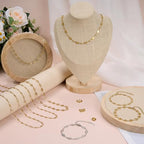 KYUNHOO 13FT/4M Gold Plated Jewelry Chains for Crafts Making Textured Butterfly Chain Link Satellite Bead Stainless Steel Necklace Bulk Jewelry - color: Butterfly Gold