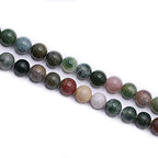 Natural Gemstone Loose Beads Smooth Round Approxi 15 inch DIY Bracelet Necklace for Jewelry Making (8mm, Indian Agate) - color: Indian Agate, size: 8mm