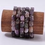 Natural Large AmethystCube Stone Beads 8x11mm 38cm/str Loose Semi Gemstone Stone Square Beads for Making Bracelets Necklace - color: Amethyst