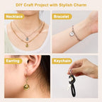 UMAOKANG Stainless Steel Charms Bulk for Jewelry Making Round Star Charm Pendant for Bracelet DIY Jewelry Supplies - color: Star Gold Silver