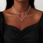 Coshilta Layered Gold Necklaces for Women, 14K Plated Gold Sterling Silver Plated Dainty Pendant Necklace Set with Cubic Zirconia,Stackable Chain Choker,Trendy Personalized Jewelry Gift Non Tarnish - style: C-N0118-S