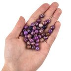 8mm Purple Sea Sediment Imperial Jasper Round Gemstone Natural Stone Loose Beads for Jewelry Making Design Crafts 45 Pcs 15 Inch - color: Purple, size: 8mm
