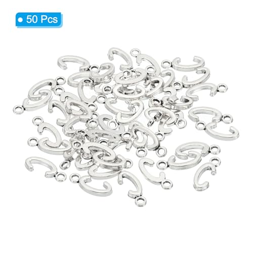 PATIKIL Letter Charm, 50pcs Alphabet Initial Pendant Charm Bulk DIY for Jewelry Making Bracelets Earrings Necklace - style: C