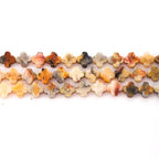 8mm Natural Crazy Agate Gemstone Faceted Clovers Beads Four-Leaf Spacer Loose Beads for DIY Jewelry Making Beads - color: Crazy Agate