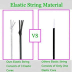 Elastic Jewelry Thread, 1mm Braided Thread, Used for Making Bracelets, Necklaces, DIY Crafts，Each roll 50 Meters, 3Rolls 150Meters (1 White+1 Black+1 Color) - color: 1 White+1 Black+1 Color