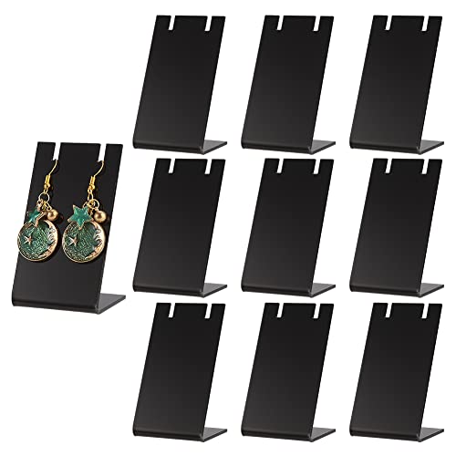 PH PandaHall 10pcs Acrylic Earring Holder Black Earring Display Stands L-shape Ear Organizer Dangling Earring Stands for Earring Necklace Jewelry Shows Retail Photography Props, 1.7x1.4x3 inch - color: Black