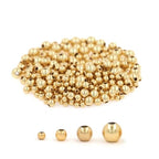 350 Pcs Mix 18K Gold Filled Spacer Beads,2mm 3mm 4mm 5mm that Do Not Fade Easily Smooth Round Beads Seamless Ball Beads, Gold Beads for DIY Necklace Bracelet Jewelry Making - size: Mix-2/3/4/5mm