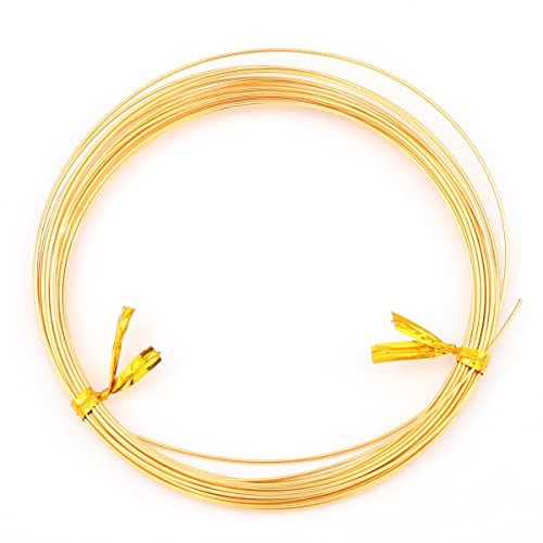 BEADIA 18K Gold Plated Wire 0.8mm 5 Meters Bead Cord for Bracelet Necklace Charm Beading Jewelry Making Findings - size: 0.8mm, style: 18K Gold