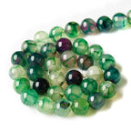 100pcs 6mm Green Dragon Vein Agate Beads Natural Gemstone Beads Round Loose Beads for Jewelry Making - color: Green Dragon Vein Agate, size: 6mm
