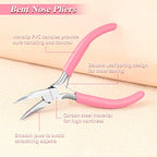 5-Inch Bent Chain Nose Pliers for Jewelry Making - Mini Bent Nose Pliers with Smooth Jaws, Ideal for Creating Bracelets, Earrings and Necklaces - style: Bent Nose Plier