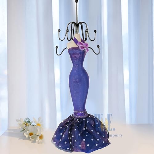 2 PCS Set Jewlery Display Shoe Ring Holder - Mannequin Necklace Display Bracelet Orgaziner (Purple) - color: Purple