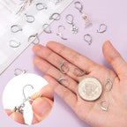 12 Pcs Leverback Earring Hooks, Stainless Steel Clasp Hoops, Hypoallergenic Dangles Earring Hooks, French Ear Wire Findings for Women, DIY Crafts, Jewelry Making (Silver) - color: Silver 12pcs