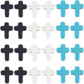 SUNNYCLUE 1 Box 90Pcs Cross Beads Bulk Black White Blue Synthetic Turquoise Pocket Crosses 16x12mm Mini Small Stone Cross Beads Easter Holiday Cross Loose Spacer Beads for Jewelry Making Beading Kits - color: 90pcs 12x16mm Black White Blue Cross Beads