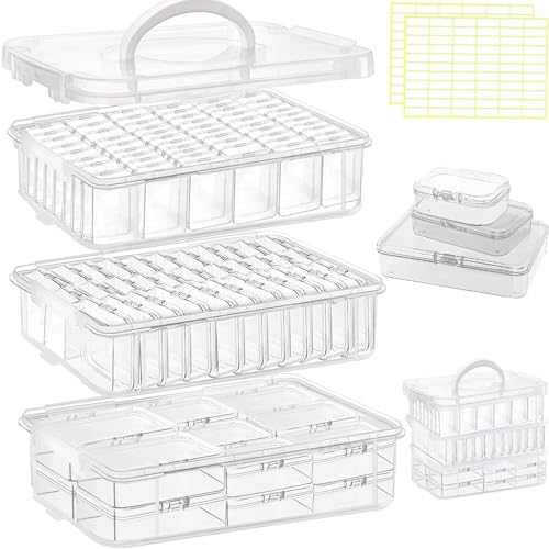 91pcs Bead storage container, 3-Tier bead organizer boxes and craft storage boxes,Bead storage Stackable portable box,DIY Jewelry Craft Nails, Bracelets, Jewelry, Diamonds, Pens, (3 Tier) - color: 3 Tier