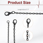 HARFINGTON 20 Pack 18 Inch Necklace Chains Bulk 2.5mm Black Plated Cable Chains with Lobster Clasps for Jewelry Making - color: Black, size: 18 Inch x 2.5mm
