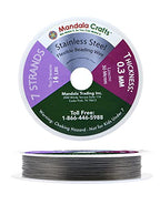 Mandala Crafts 7 Strand Beading Wire for Jewelry Making - 98 FT 28 Gauge Stainless Steel Braided Tiger Tail Wire for Bead Stringing - size: 7 Strands 28 Gauge 0.3MM 98FT