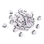 FASHEWELRY 300Pcs Cube White Acrylic Letter Beads 6x6mm Letter Z Alphabet Beads for DIY Bracelet Necklace Jewelry Making - color: Letter Z, size: 6x6x6mm