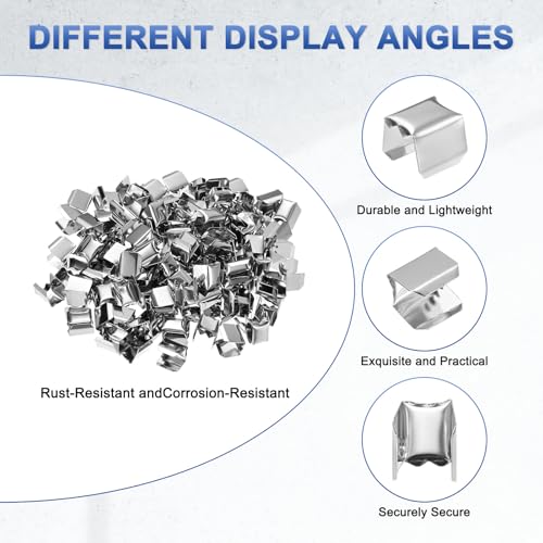 M METERXITY 100-Pack Fold Over Crimp End Caps, 0.4 x 0.3in/ 10 x 8mm Crimp Fasteners Ribbon Ends with Clamps for Jewelry Making/Leather Decor/DIY/Bracelets, Belt Buckle End Tip [Silver] - size: 0.4 x 0.3in/10 x 8mm