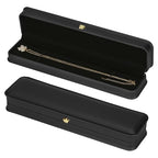 KUKUVR 2 Pieces Necklace Pendant Gift Box, PU Leather Jewellry Chain Holder Case for Wedding Day Birthday Anniversary Ceremony for Women (Black) - color: Black