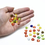 39pcs 10mm Mixed Colors Cat's Eye Heart Stone Loose Gemstone Beads Semi-Precious Craft Supplies for DIY Jewelry Making - color: Heart10mm Mixed Colors