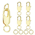 5Pcs Lobster Claw Clasp with Jump Ring, 18K Gold Jewelry Clasps for Necklace, Bracelets(Gold) - color: gold, size: 5
