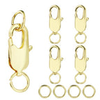 5Pcs Lobster Claw Clasp with Jump Ring, 18K Gold Jewelry Clasps for Necklace, Bracelets(Gold) - color: gold, size: 5