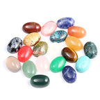CAB 20-Piece Natural Stone Cabochon Beads for Jewelry Making - Oval, Random Color, Crystal Quartz, Size 10x14mm - size: 10x14mm