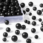 Ecally 300 Pieces Black Matte Onyx Beads Natural Black Agate Round Frosted Onyx Gemstone Loose Beads for Bracelet Necklace Jewelry DIY Making(6mm/ 8mm/ 10mm) - size: 6mm/ 8mm/ 10mm