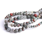 Natural Stone 6mm African Blood Stone Smooth Round Loose Beads Energy Gemstone DIY for Jewelry Making Bracelet Necklace 1 Strand 15" - color: African Blood, size: 6mm